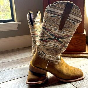 ARIAT WOMEN'S FRONTIER CHIMAYO DIJON ROUGHOUT SQUARE TOE WESTERN BOOTS